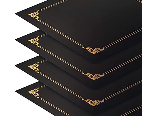 Black Certificate Holders with Gold Foil Border, 25 Pack