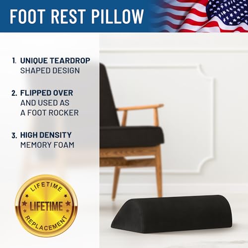 Premium Memory Foam Office Foot Rest - Ergonomic Foot Pillow