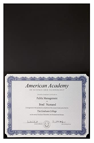Black Certificate Holders with Gold Foil Border, 25 Pack