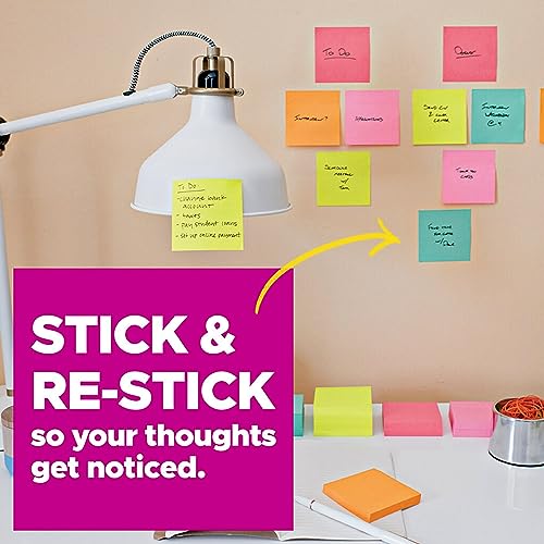 Post-it Super Sticky Notes, 3x3, Miami Collection, 24 Pads