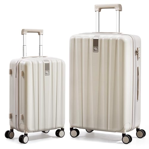 Hanke Upgrade Lightweight Hardshell Spinner Luggage Set - Ivory
