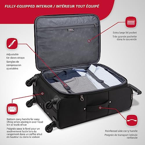 SWISSGEAR VIP Cross Country Luggage Spinner, Black 20