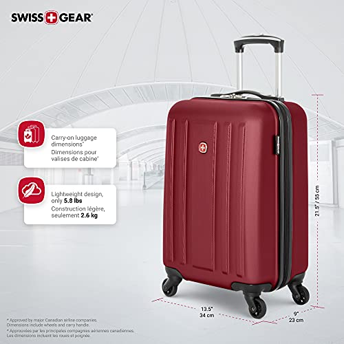 Swiss Gear La Sarinne Hardside Spinner Carry-On, Oxblood 20