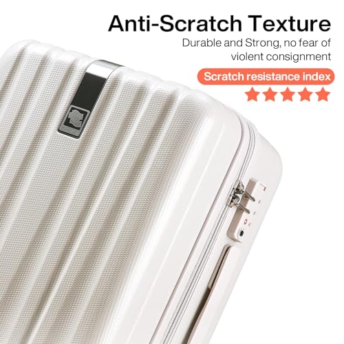 Hanke Upgrade Lightweight Hardshell Spinner Luggage Set - Ivory