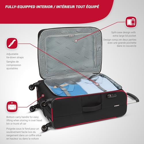 SwissGear Basel Collection Black/Red Spinner Luggage, VIP Shopping