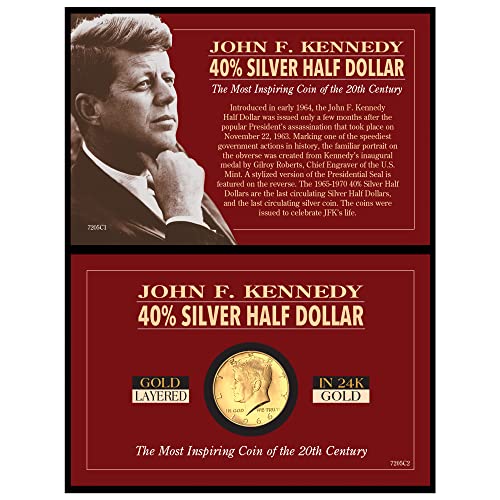 USA JFK Half Dollar Coin Layered in Gold