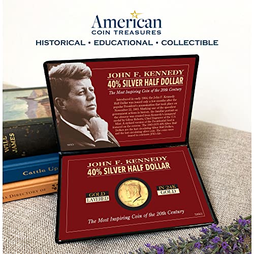 USA JFK Half Dollar Coin Layered in Gold