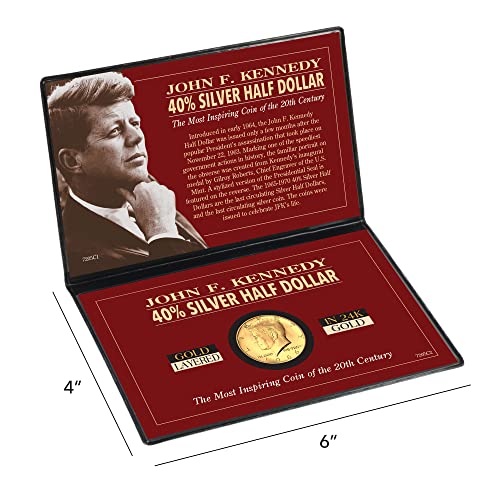 USA JFK Half Dollar Coin Layered in Gold
