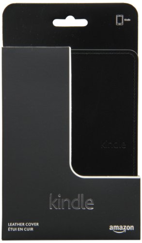 Black Leather Cover for Amazon Kindle (not Kindle Paperwhite)