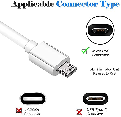 10 ft White USB Charging Cable for Kindle, Kobo, Tablets