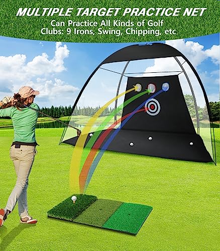 10x7ft Golf Practice Net with Tri-Turf Mat