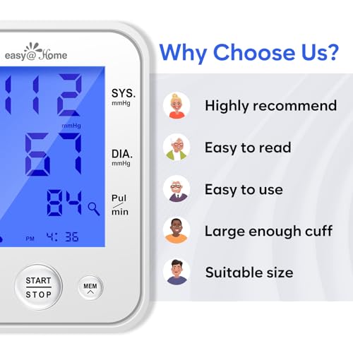 Easy@Home Upper Arm Blood Pressure Monitor VIP Edition