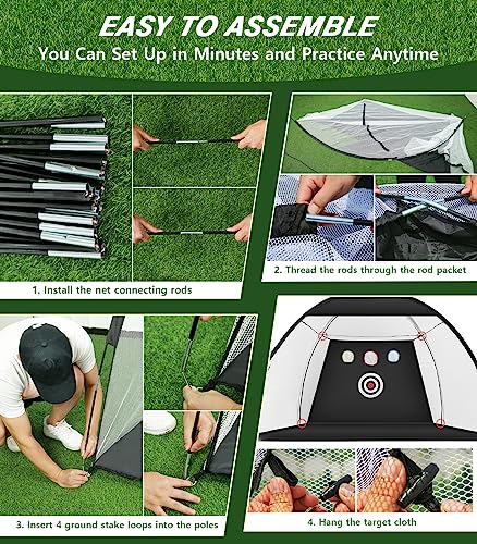 10x7ft Golf Practice Net with Tri-Turf Mat
