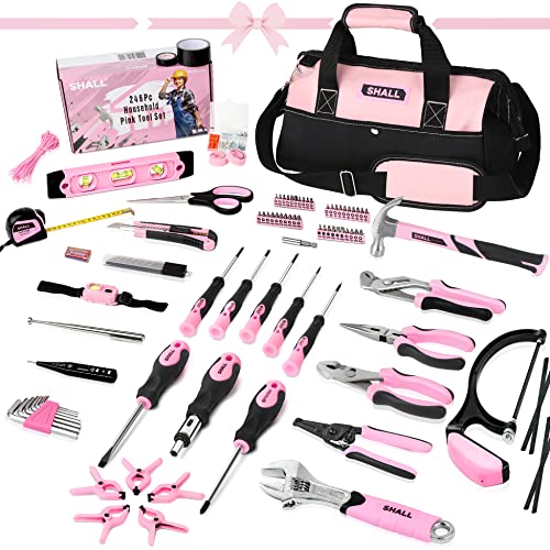 VIP 246-Piece Ladies Pink Home Tool Set Kit