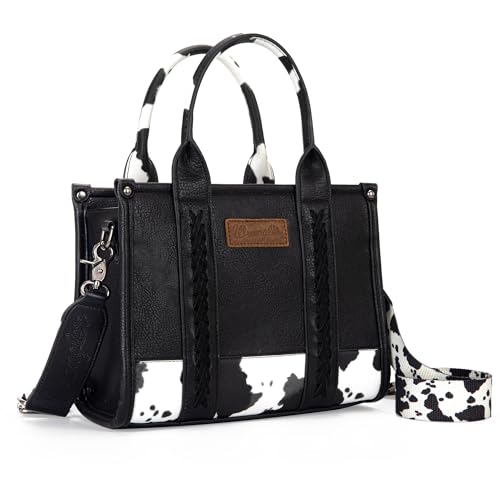 Cow Print Wrangler Tote Bag for Women