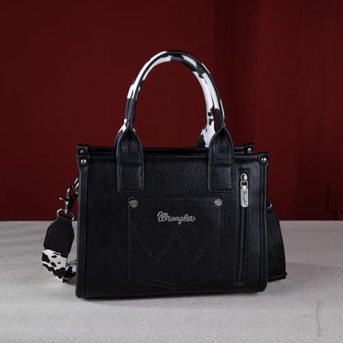 Cow Print Wrangler Tote Bag for Women