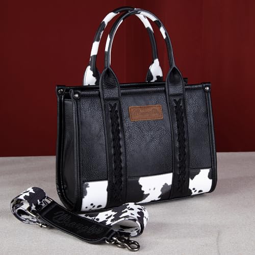 Cow Print Wrangler Tote Bag for Women