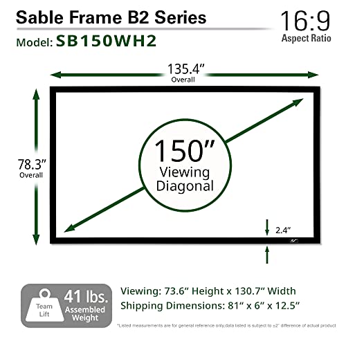 150" Elite Screens Sable Frame B2 Projector Screen