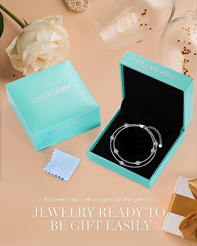 Birthstone Charm Link Double Strand Bracelet for Women