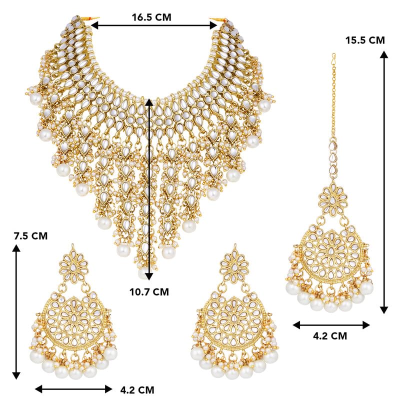 Aheli Indian Wedding Faux Kundan Choker Necklace Set