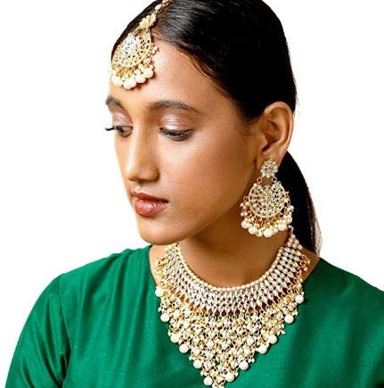 Aheli Indian Wedding Faux Kundan Choker Necklace Set