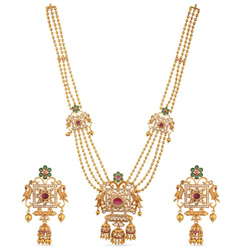TARINIKA Myra Antique Gold Plated Long Necklace Set