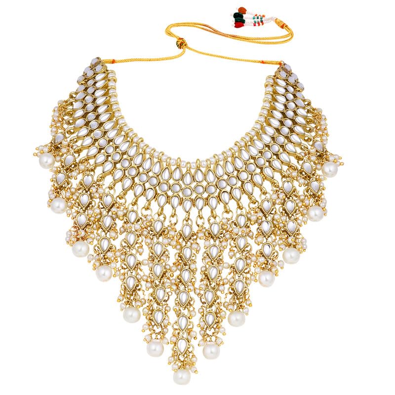 Aheli Indian Wedding Faux Kundan Choker Necklace Set