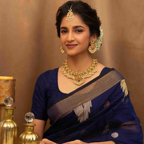 TARINIKA Antique Gold Plated Floral Necklace Set - VIP Indian Jewelry for Women