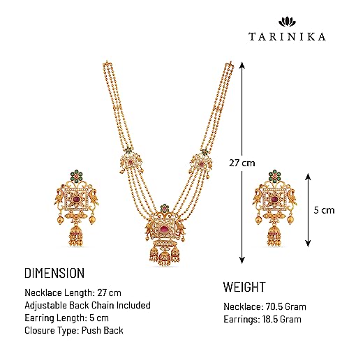 TARINIKA Myra Antique Gold Plated Long Necklace Set