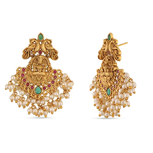 TARINIKA Antique Gold Plated Floral Necklace Set - VIP Indian Jewelry for Women
