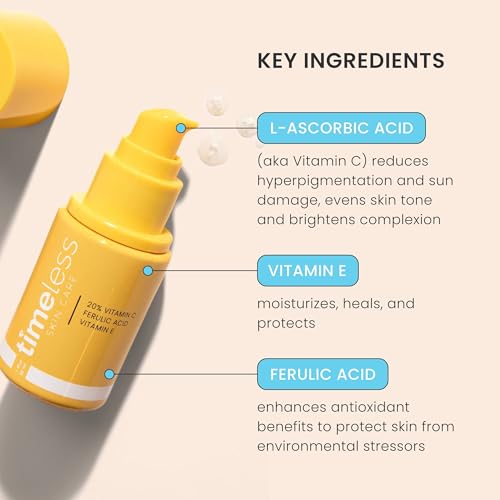 Timeless Skin Care Vitamin C + E Serum - 1 oz - Daily Brightening & Restoration