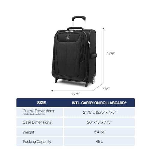 VIP Black Travelpro Maxlite 5 Lightweight Carry-On Luggage