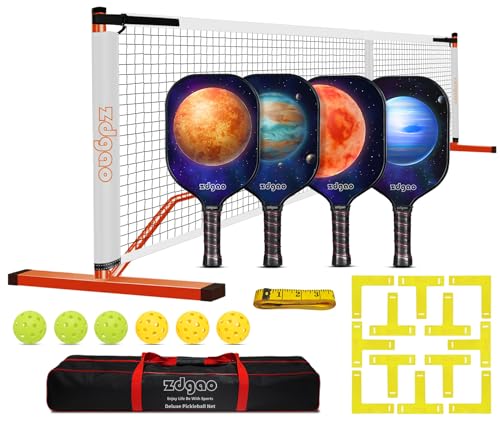 Portable Pickleball Set with Nets, Paddles, Balls, Bag