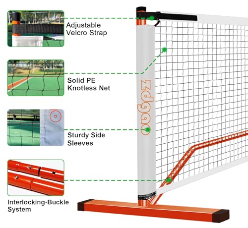 Portable Pickleball Set with Nets, Paddles, Balls, Bag