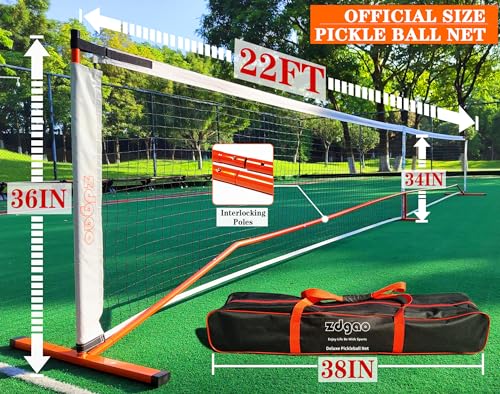 Portable Pickleball Set with Nets, Paddles, Balls, Bag