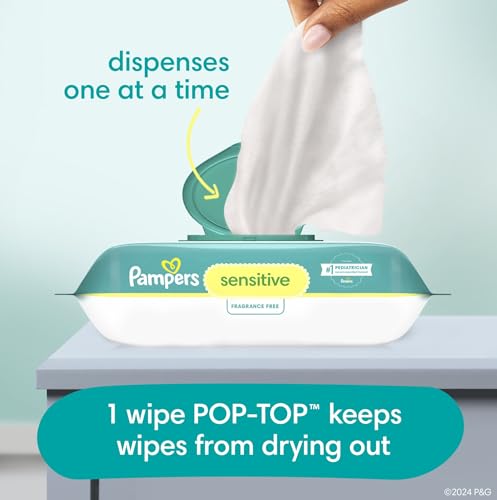 Pampers Sensitive Baby Wipes, 4X Pop-Top Packs