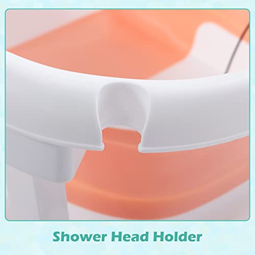 4-in-1 Baby Bathtub Set with Temperature Sensor, Pink