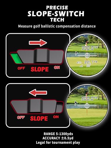 1300 Yards Golf Range Finder with Slope Technology