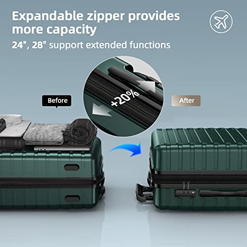 SHOWKOO 3pc Expandable Hardshell Spinner Luggage Set VIP