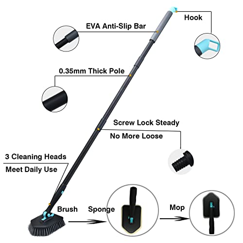 AMORBASE Shower Scrubber with Interchangeable Tools | Black