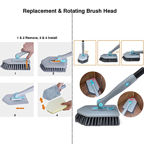 AMORBASE Shower Scrubber with Interchangeable Tools | Black