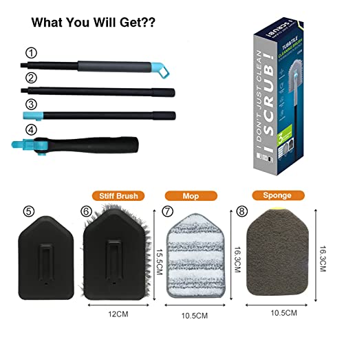 AMORBASE Shower Scrubber with Interchangeable Tools | Black