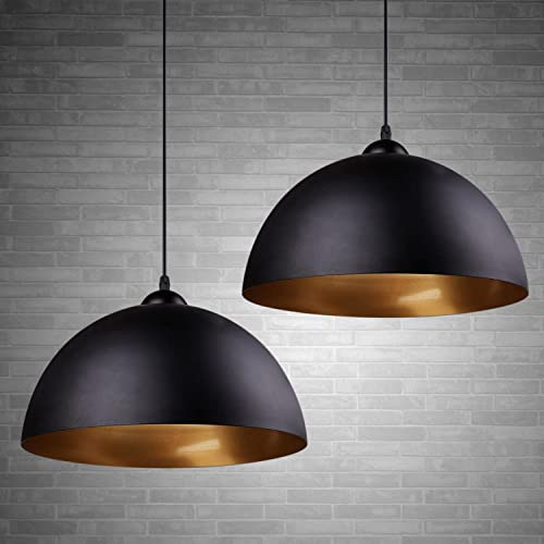 Easric 2 Pack Vintage Black Pendant Light Fixture