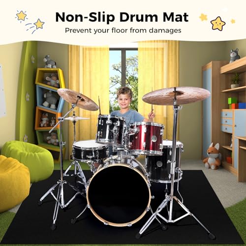 Anjetan Drum Rug, Soundproof Mat for Electric Drums