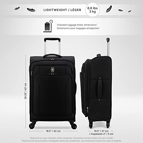24-Inch Black Spinner Luggage for VIP Travelers