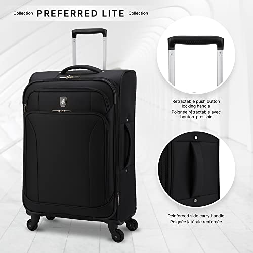 24-Inch Black Spinner Luggage for VIP Travelers