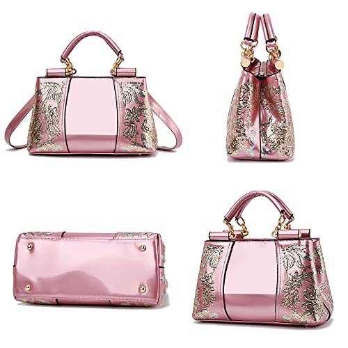Nevenka Pink Patent Leather Fashion Handbags VIP Stylish
