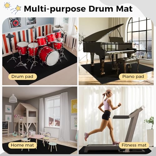 Anjetan Drum Rug, Soundproof Mat for Electric Drums