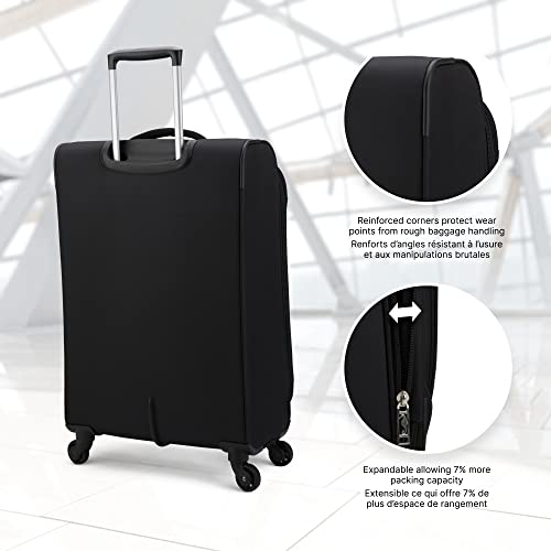 24-Inch Black Spinner Luggage for VIP Travelers