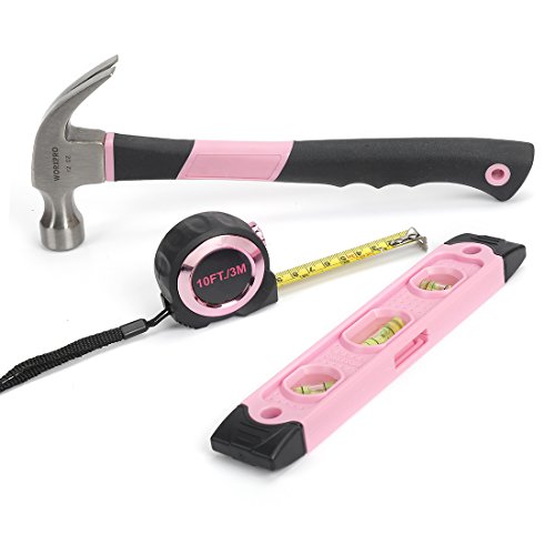 WORKPRO Pink Tool Kit, 106-Piece Set with Storage Bag